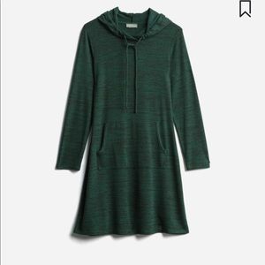 Space dye hooded lounge dress with pocket